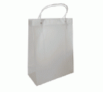 White Plastic Bag with Clear Handle - 26X33X12cm